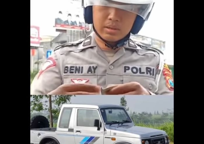 Viral di sosmed anggota hentikan Suzuki Jimny Caribian
