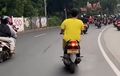 Merasa Kebal, Pemotor Yamaha Soul GT Pakai Pelat Dinas Polisi Tanpa Helm