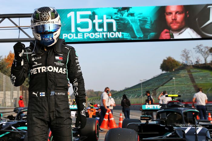 Pada kualifikasi F1 Emilia Romagna 2020, Valtteri Bottas meraih pole position ke-15 sepanjang kariernya