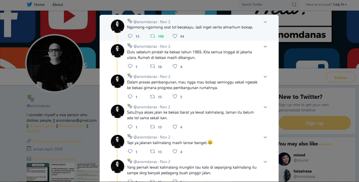 Kultwit netizen soal ramalan tukang buah Kalimalang soal Tol Becakayu
