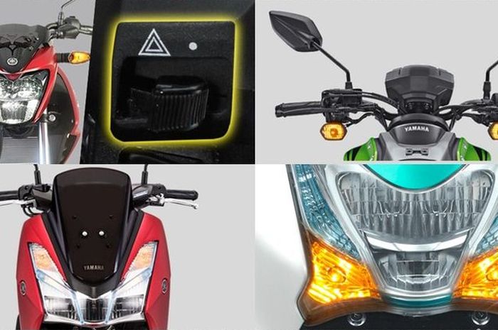 Ilustrasi lampu hazard di motor  