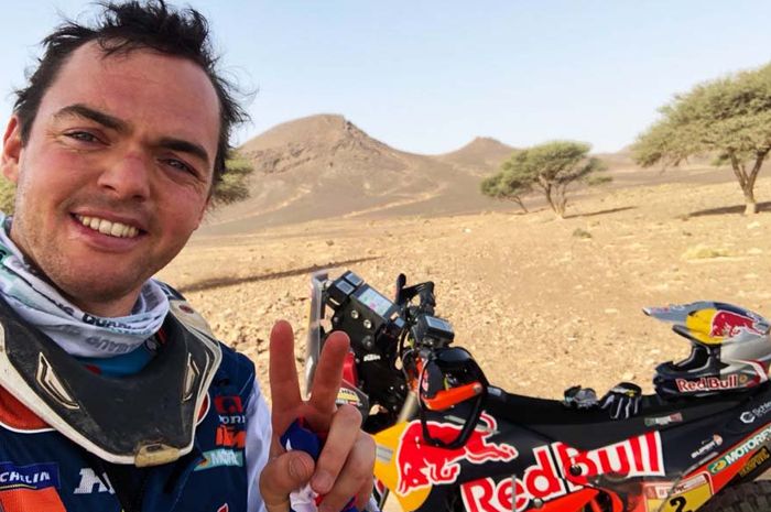 Pembalap KTM, Matthias Walkner ketika mengikuti Reli Dakar 2018