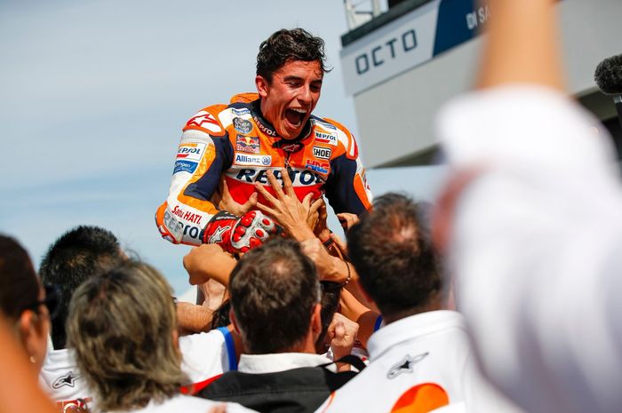 Marc Marquez jawaranya sirkuit Misano usai memenangkan MotoGP San Marino 2019