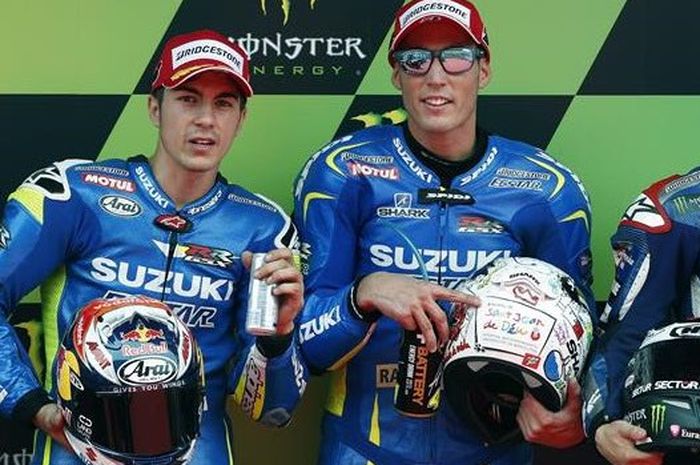 Maverik Vinales dan Aleix Espargaro yang kini balapan untuk tim Aprilia, dulu sama-sama balapan di tim Suzuki