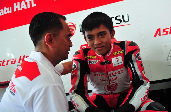 Mario Aji. Balap Moto3 di ajang FIM CEV Repsol 2019