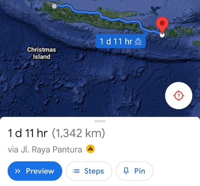 Estimasi jarak Jakarta ke Mandalika