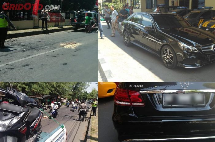 Mercedes-Benz tabrak pemotor di samping Polresta Solo, Rabu (22/08/2018).