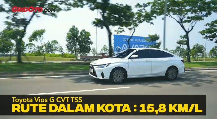 Konsumsi bensin Toyota Vios di rute dalam kota tembus 15,8 km/l.