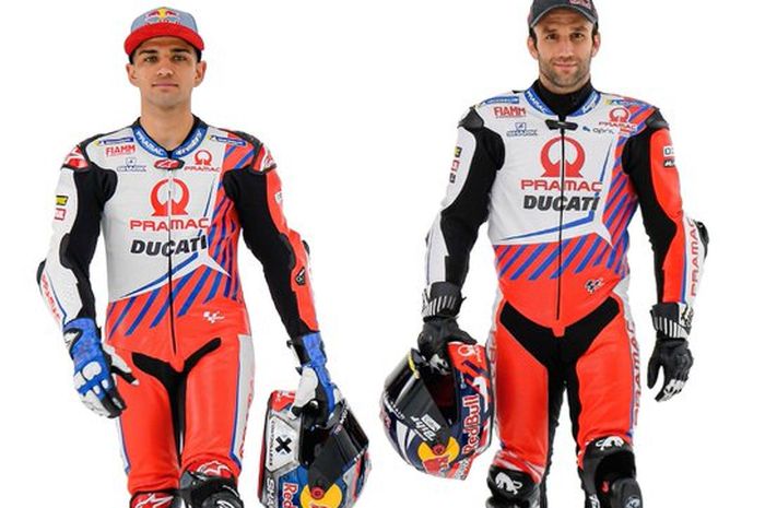 Jorge Martin (kiri) dan Johann Zarco akan tetap di tim Pramac Racing untuk musim 2022