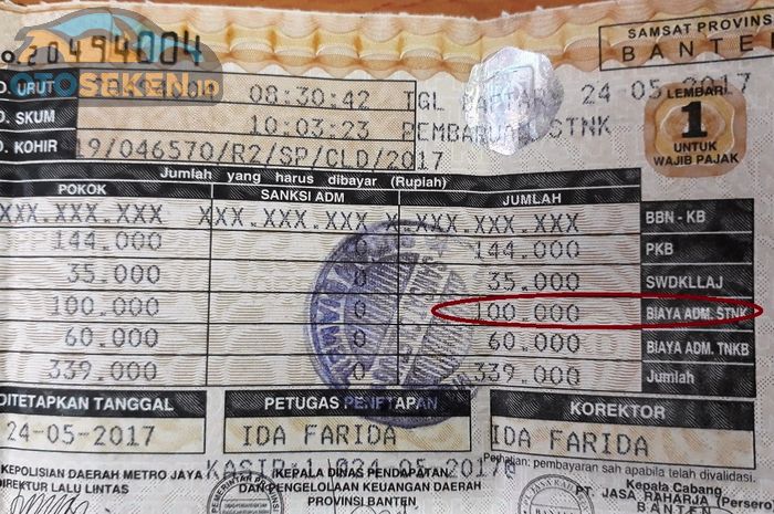 Sanksi tidak blokir STNK