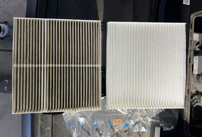 Perbandingan filter kabin yang kotor dan bersih bisa dipengaruhi dari polusi udara
