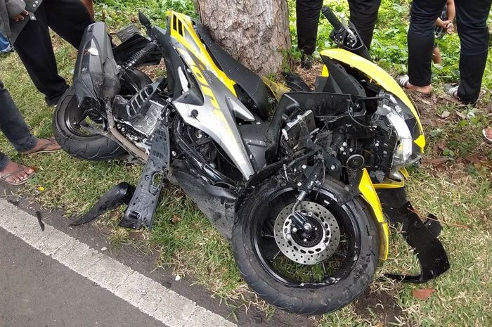 Yamaha Aerox 155 baru dua bulan alami kecelakaan parah