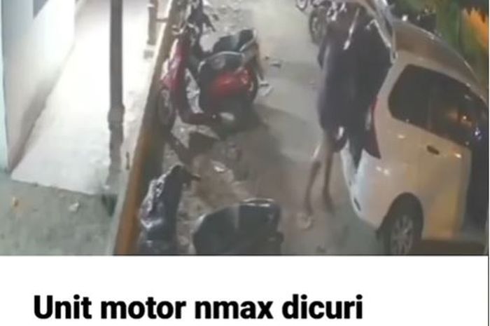 Cuplikan video aksi maling Yamaha NMAX keyless dengan diangkut Toyota Avanza