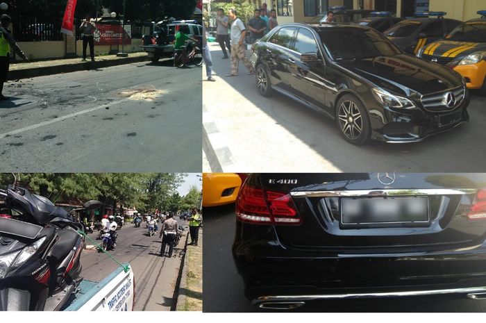Mercedes-Benz tabrak pemotor di samping Polresta Solo, Rabu (22/08/2018).