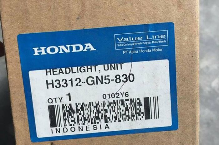 Ilustrasi kemasan label biru Honda Value Line