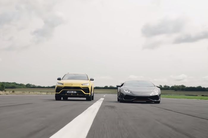 Lamborghini Urus adu drag dengan Lamborghini Hurracan
