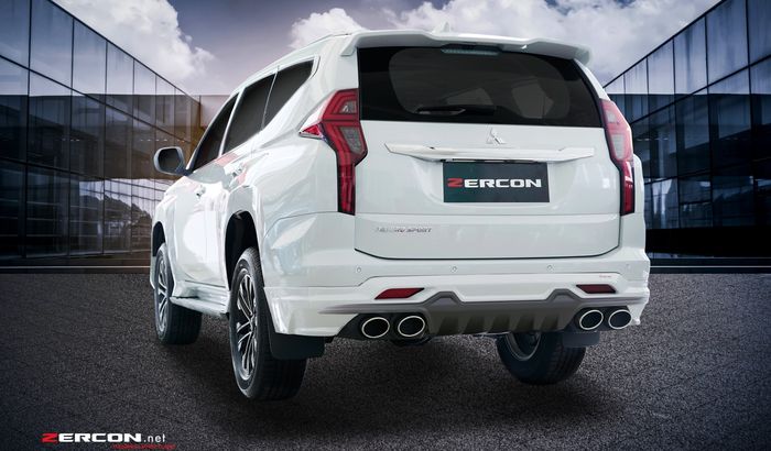 Tampilan belakang Mitsubishi Pajero Sport facelift dengan body kit Zercon