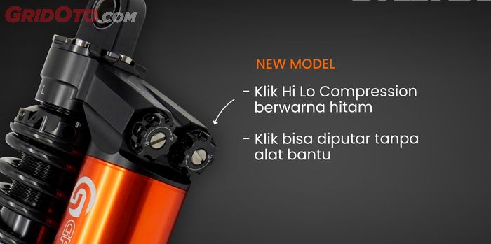 Sok belakang Groza Brave series sudah dilengkapi dengan Hi Lo Compression
