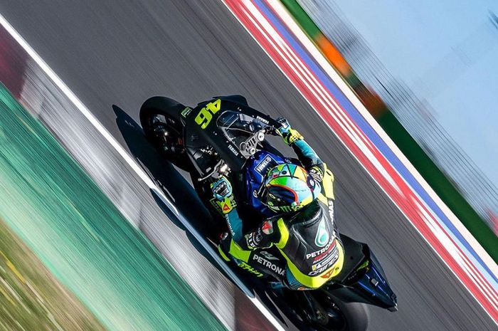 Ilustrasi Valentino Rossi test di sirkuit Misano 2021