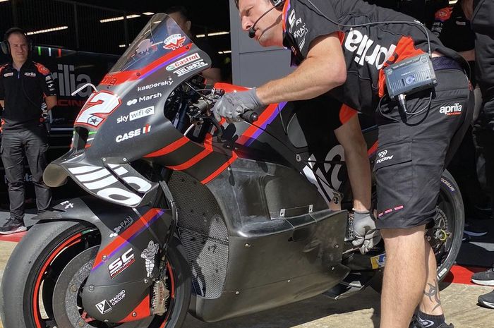 Fairing samping baru Aprilia RS-GP di Tes MotoGP Catalunya 2022