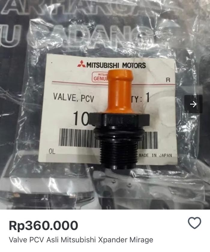 Harga PCV valve Xpander atau Mirage terpantau di marketplace (Juni 2023)