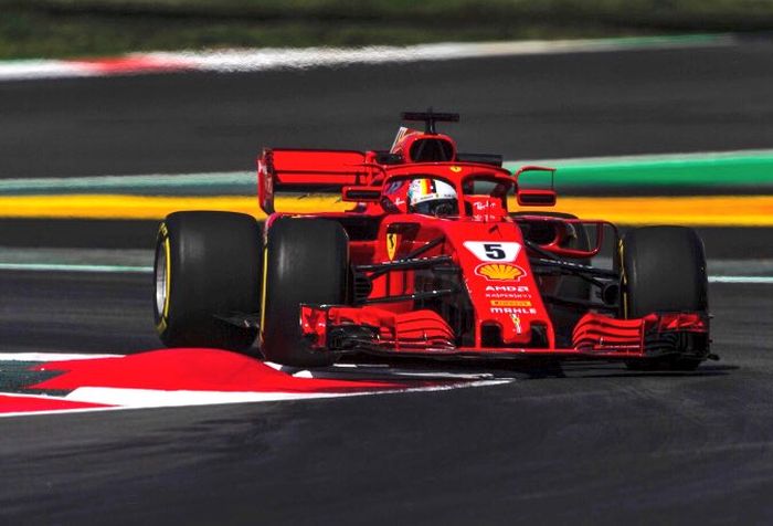 Sebastian Vettel masih jadi lawan kuat bagi pembalap Mercedes pada GP F1 Spanyol
