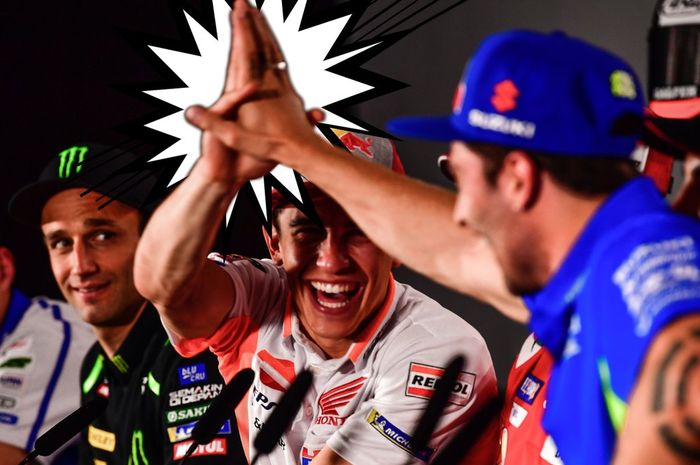 Marc Marquez dan Andrea Iannone di konferensi pers