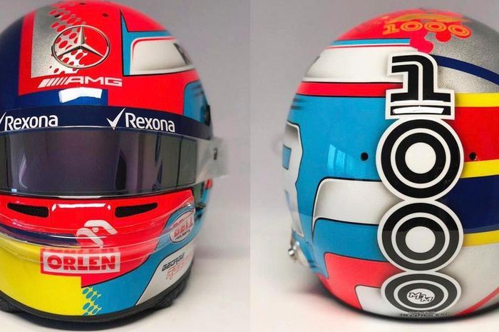 Livery helm George Russell untuk balapan F1 ke-1000 di GP F1 China 2019