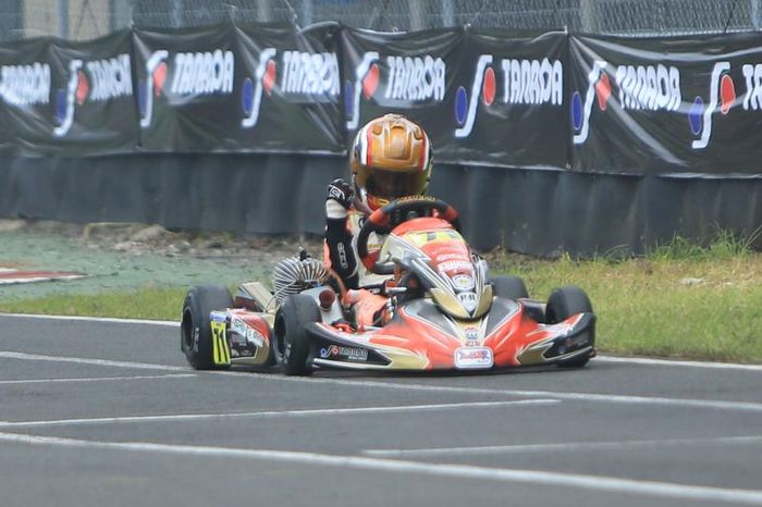 Pegokart cilik, Qarrar Firhand Ali tak tergoyahkan di kelas Mini Rok putaran 2 Kejuaraan Nasional Eshark Rok Cup Indonesia 2021