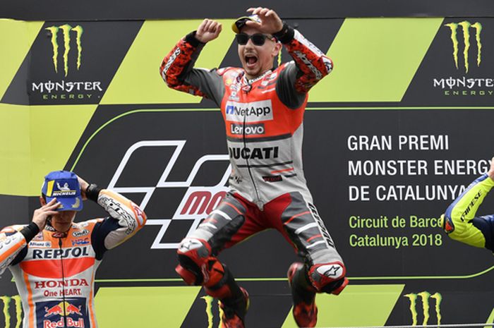 Jorge Lorenzo saat juara MotoGP Catalunya (17/6/2018) 