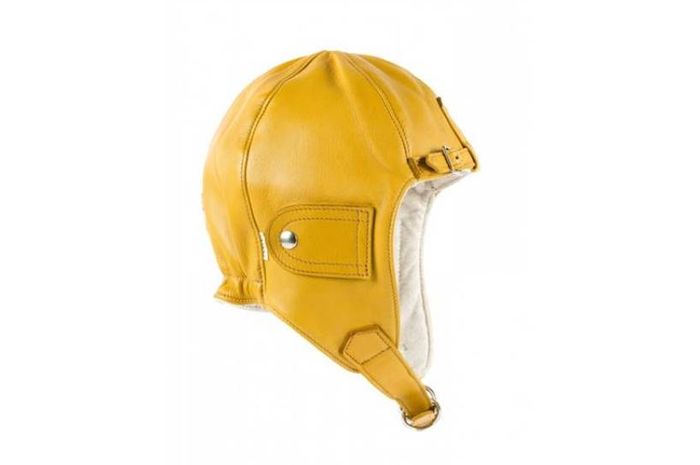 Chapal Leather Driver&rsquo;s Helmet - yellow