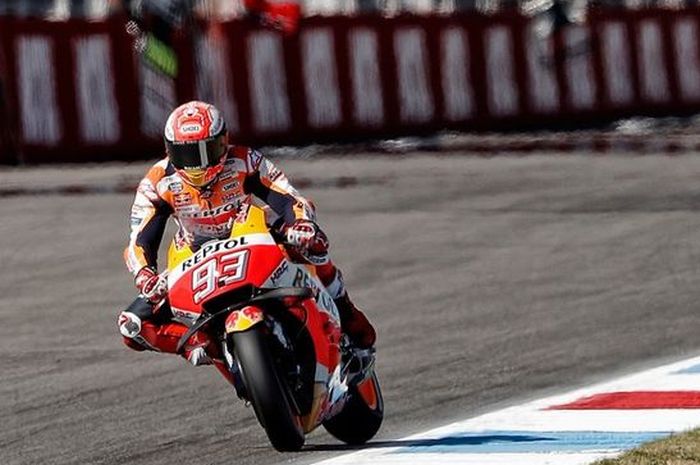 Pembalap Repsol Honda, Marc Marquez begitu antusias menatap balapan seri kedelapan di MotoGP Belanda 2019