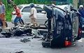 Ngeri! Datsun Go Berisi 5 Penumpang Terbalik Ditabrak CBR1000RR