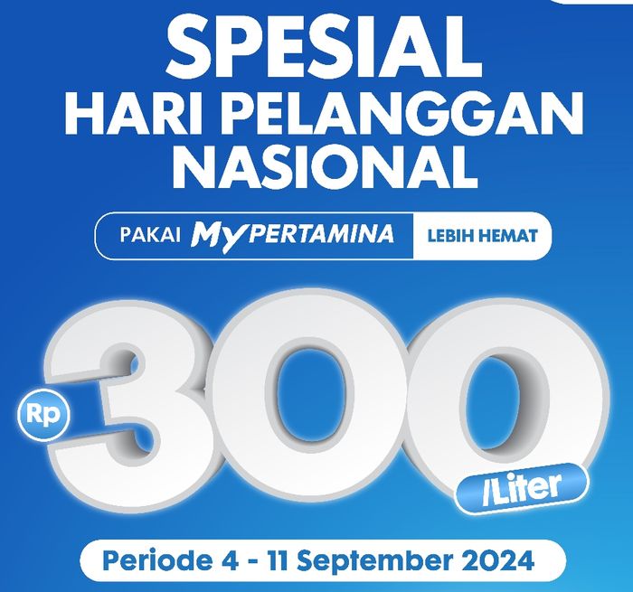 Selain diskon Rp 300 per liter, tiap hari Minggu dapat bonus E-Voucher MyPertamina Rp 10.000 dengan transaksi minimal Rp 300.000 pukul 12.00-16.00 WIB