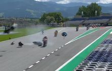 Video Detik-detik Kecelakaan Horor Hafizh Syahrin dan Andi Gilang di Balapan Moto2 Austria 2020