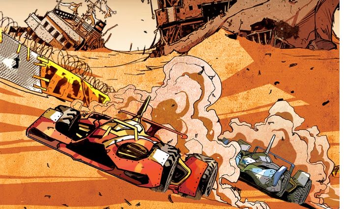 Scene balapan di webcomic bikinan Ferrari