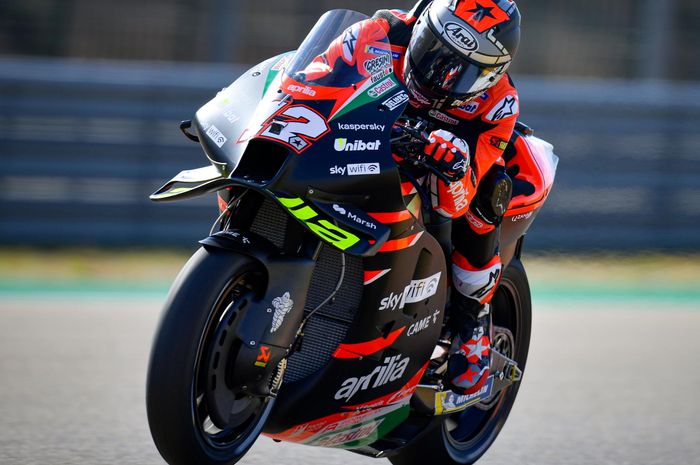 Geber motor Aprilia di hari pertama MotoGP Aragon 2021, Maverick Vinales mengaku gugup karena minim jam terbang