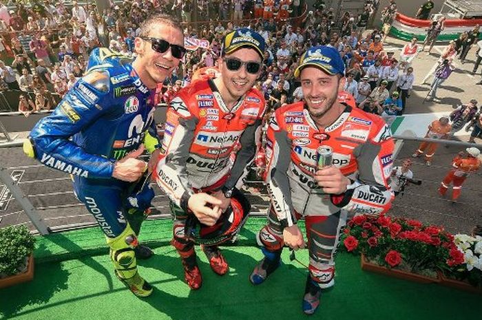 Podium MotoGP Italia 2018, Valentino Rossi terkejut Jorge Lorenz bisa menang di atas motor Ducati