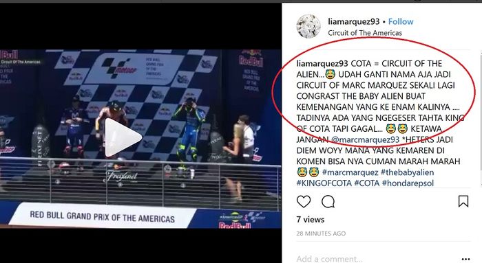 Usulan dari netizen setelah Marc Marquez selalu menang di MotoGP Amerika
