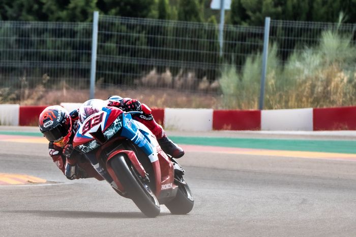 Marc Marquez jalani latihan menjelang MotoGP San Marino 2022 berlangsung. 
