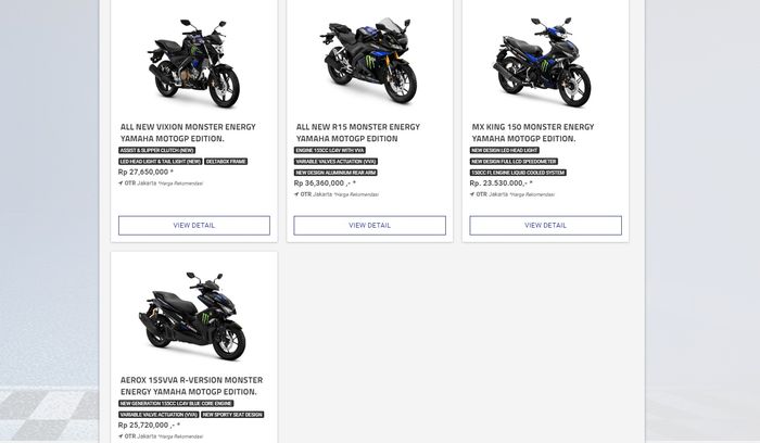 Belum ada New R25 Monster Energy  Yamaha MotoGP edition dalam produk Yamaha Indonesia