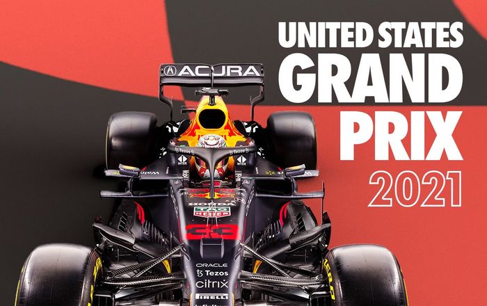 Mobil tim Red Bull memasang merek Acura pada bagian sayap belakang untuk di GP F1 Amerika 2021