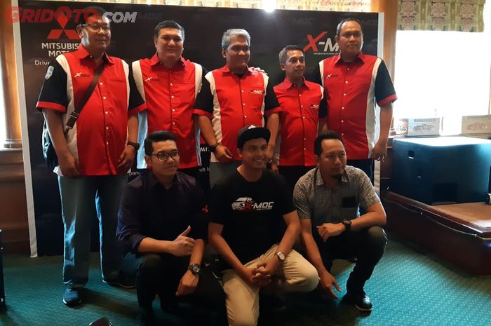 Para petinggi dari komunitas X-MOC (Xpander Mitsubishi Owner Club) yang hadir di media gathering mereka di The Media Hotel and Towers, Jakarta Pusat.