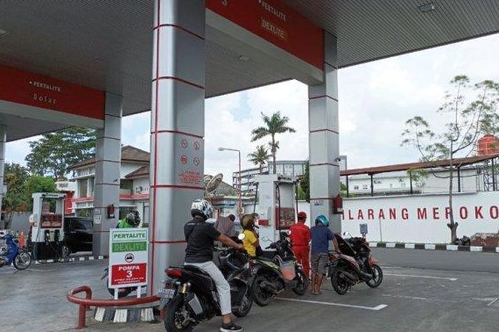Suasana salah satu SPBU Pertamina di kabupaten Semarang, Jawa Tengah