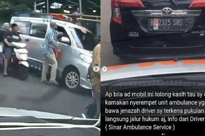 Viral aksi pemukulan pengemudi Toyota Calya ke pengemudi ambulans yang tengah bawa jenazah