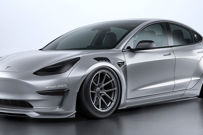 Modifikasi Tesla Model 3 hasil garapan Artisan Spirits, Jepang