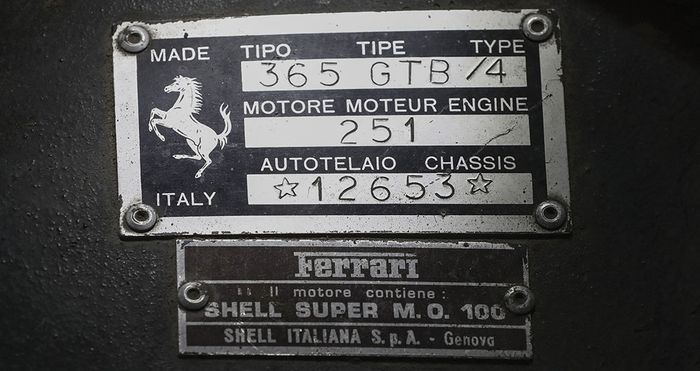 Nomor sasis Ferrari 365 GTB/4 Daytona