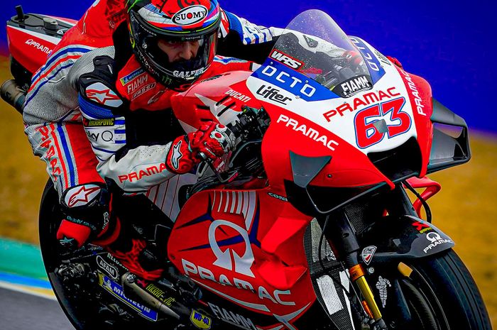 Moncer di kondisi hujan atau kering, Francesco Bagnaia akan contek data Jack Miller untuk persiapan balapan MotoGP Prancis 2020?