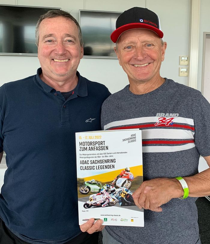 Freddie Spencer dan Kevin Schwantz, dua Legenda MotoGP ini hadir pada acara ADAC Sachsenring Classic di Jerman