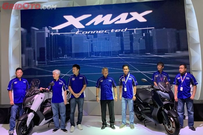 Yamaha XMAX Connected yang diluncurkan di hari pembukaan IMOS 2022, pada Selasa (2/11/2022).
